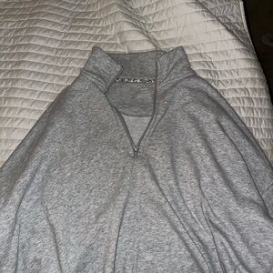 Aerie Heather Gray Zip-Up Sweatshirt